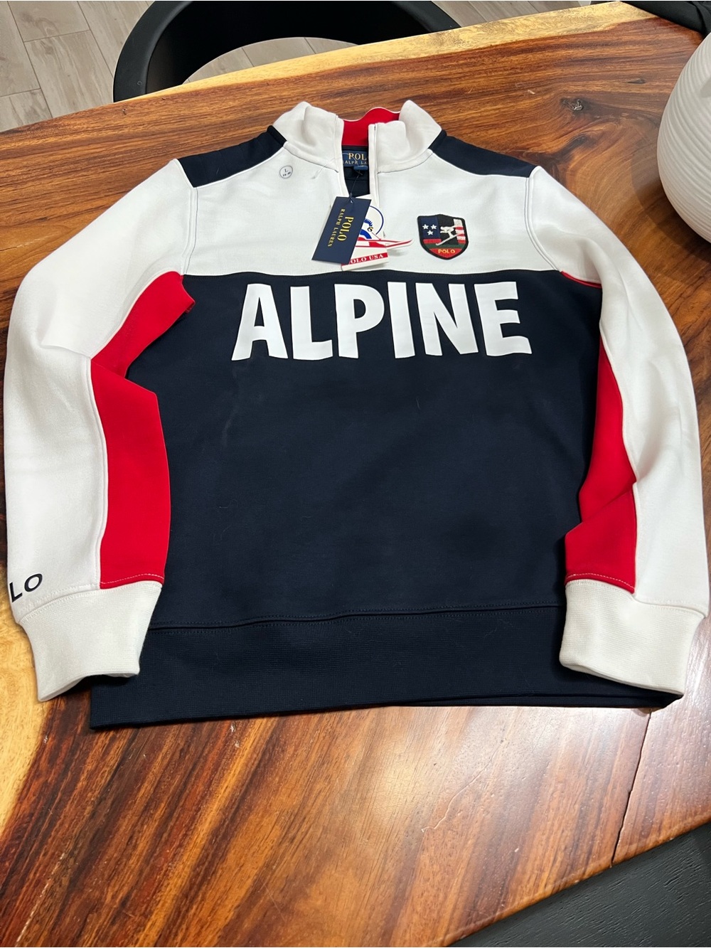 Boys Ralph Lauren Navy/White/Red Alpine Crest Pullover